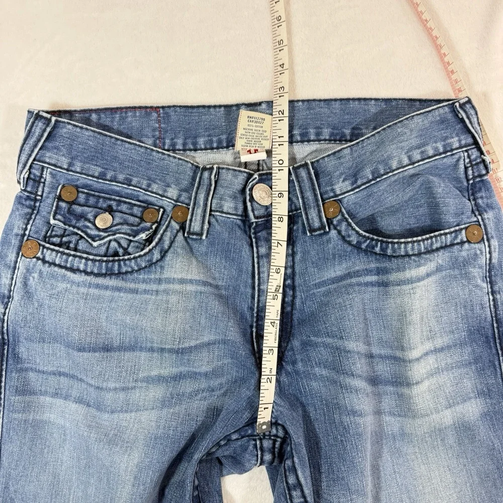 Vtg True Religion Ricky Big T Jeans Mens 34X33 Blue Straight Made In US Flap